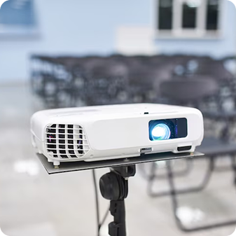 HD projector setup for AV rental near me services